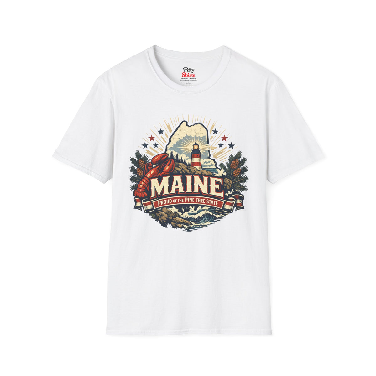 Maine State Pride Unisex Softstyle T Shirt State Pride Graphic Tee Collections FS03