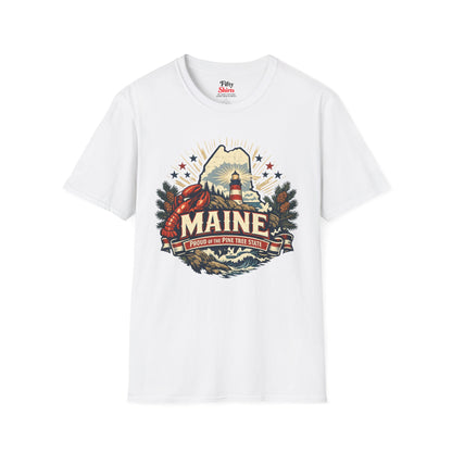 Maine State Pride Unisex Softstyle T Shirt State Pride Graphic Tee Collections FS03