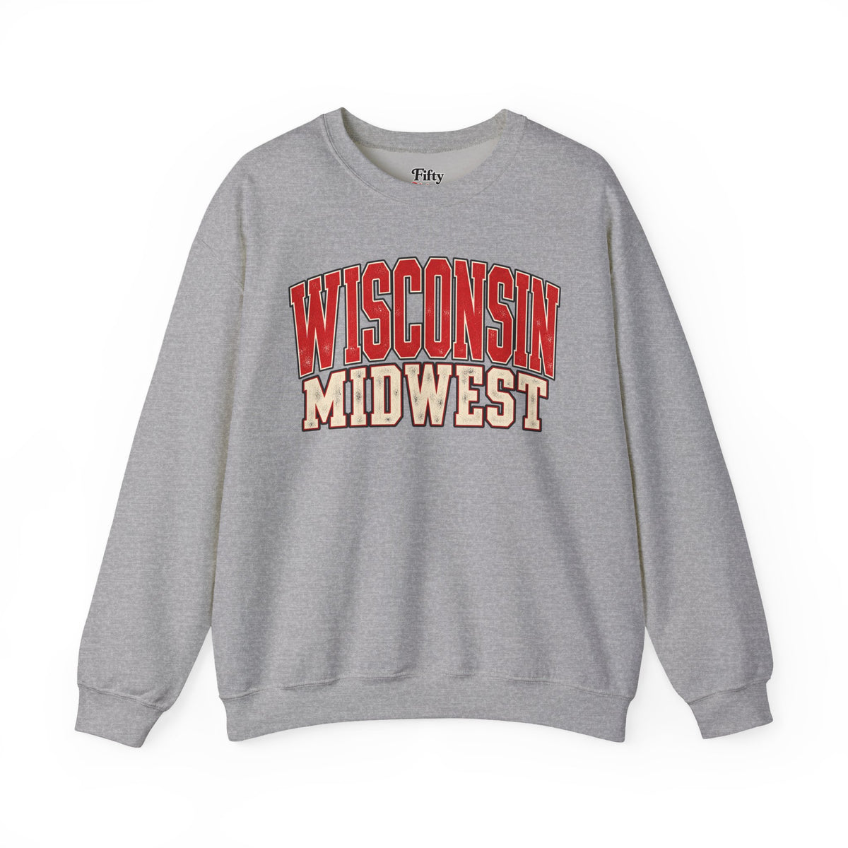 Wisconsin Midwest Unisex Crewneck Sweatshirt State Name Graphic