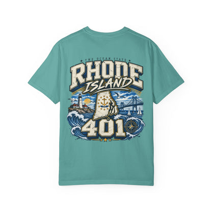 Rhode Island 401 Unisex Comfort Color 1717 Streetwear Graphic Tee