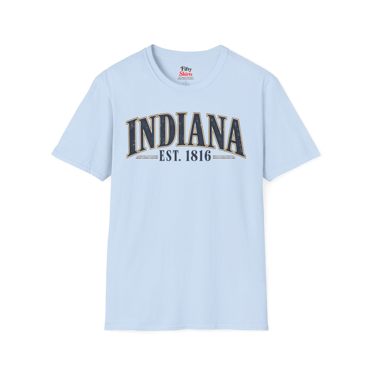 Indiana Est 1816 Unisex Softstyle T Shirt State Name Graphic Tee