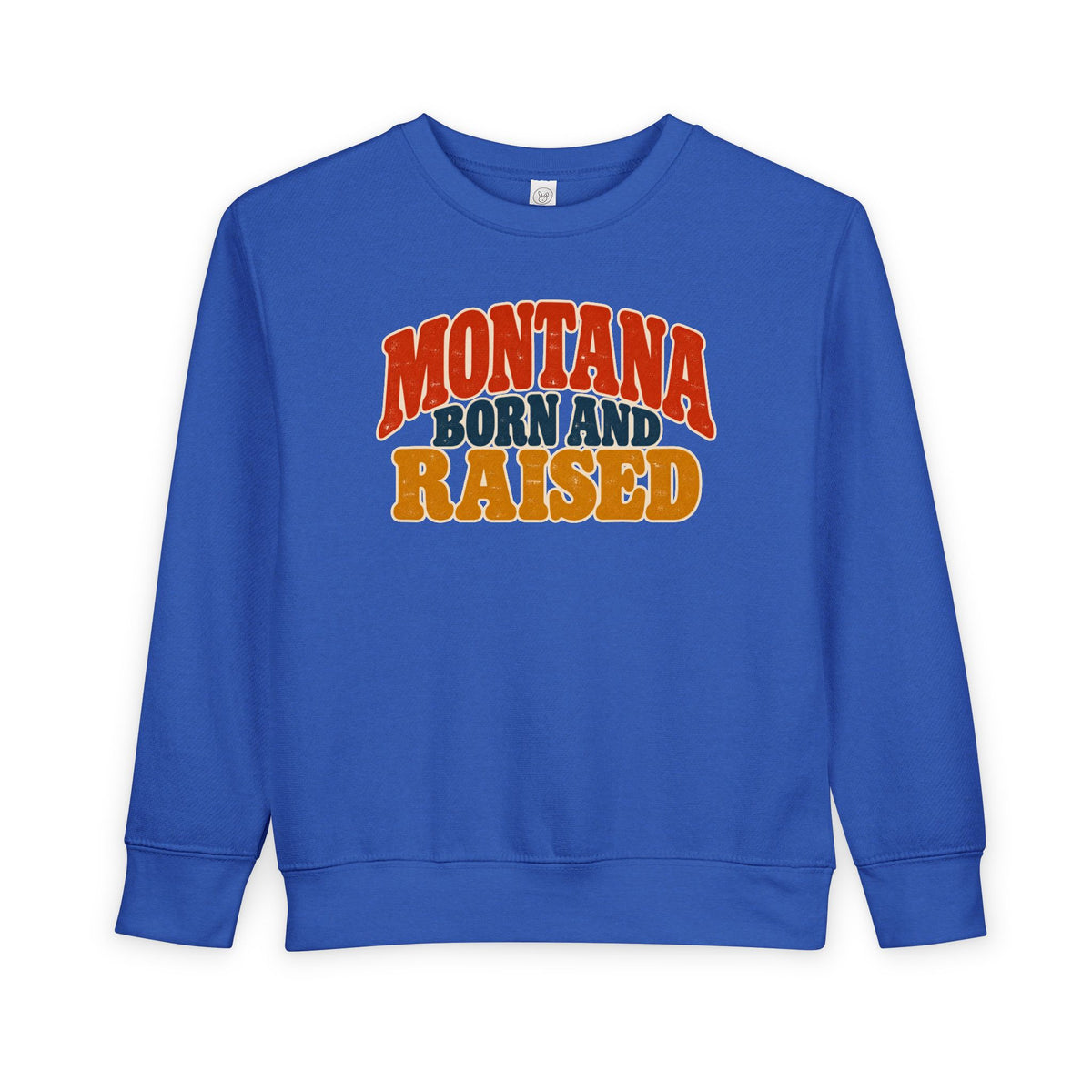 Montana Born and Raised Retro 1970s Unisex Toddler Sweatshirt Graphic