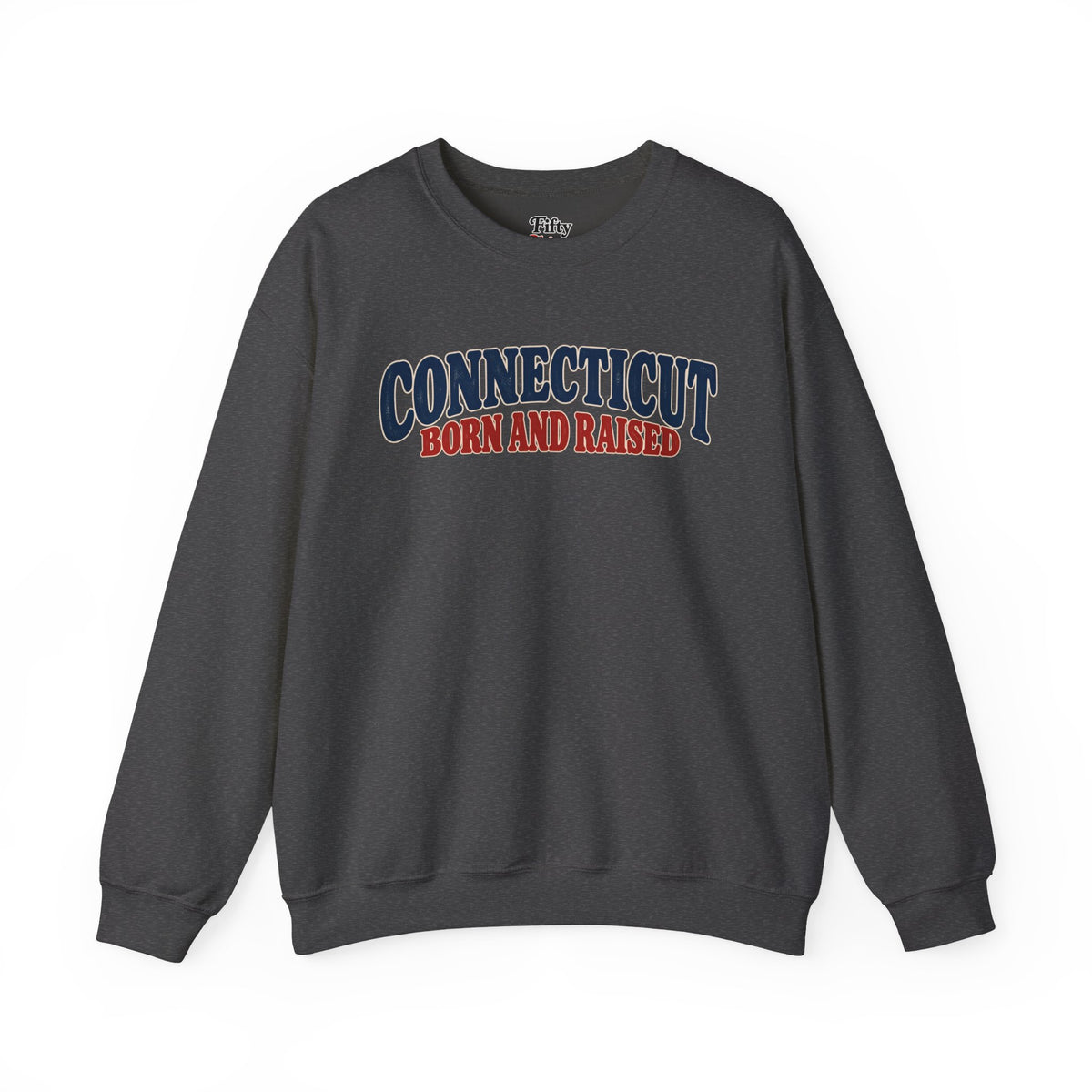 Connecticut Born and Raised 1970s Americana Unisex Sweatshirt Graphic