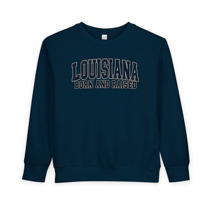 Louisiana Born and Raised Bold Athletic Unisex Toddler Sweatshirt