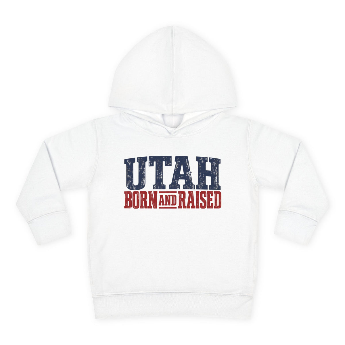 Utah Born and Raised Mountain West Style Unisex Toddler Pullover Fleece Hoodie