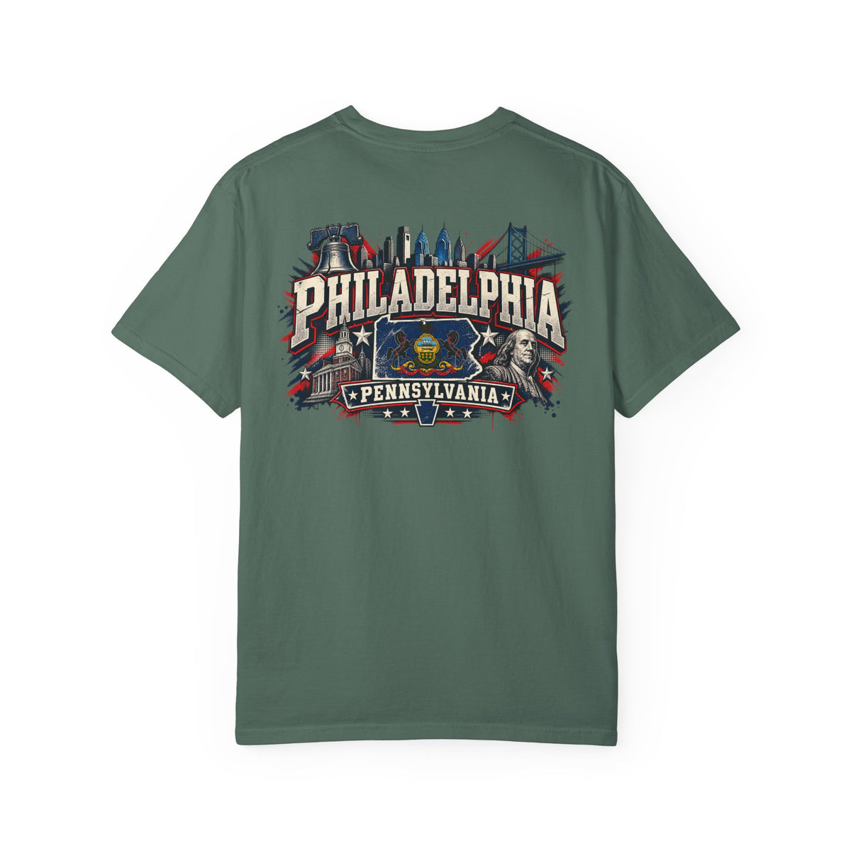Philadelphia Pennsylvania Unisex Comfort Color 1717 Streetwear Graphic Tee
