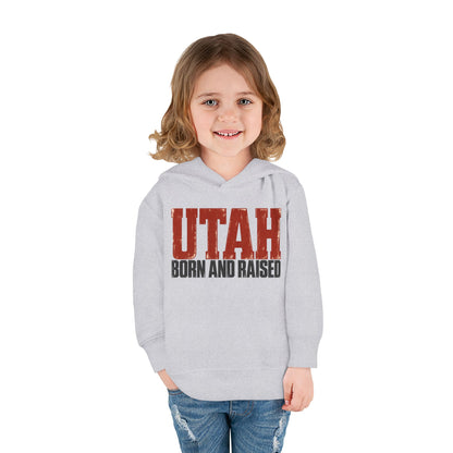 Utah Born and Raised Modern Western Streetwear Unisex Toddler Pullover Fleece Hoodie