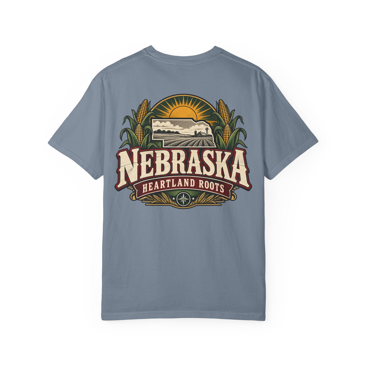 Nebraska Heartland Roots Unisex Comfort Color 1717 Streetwear Graphic Tee