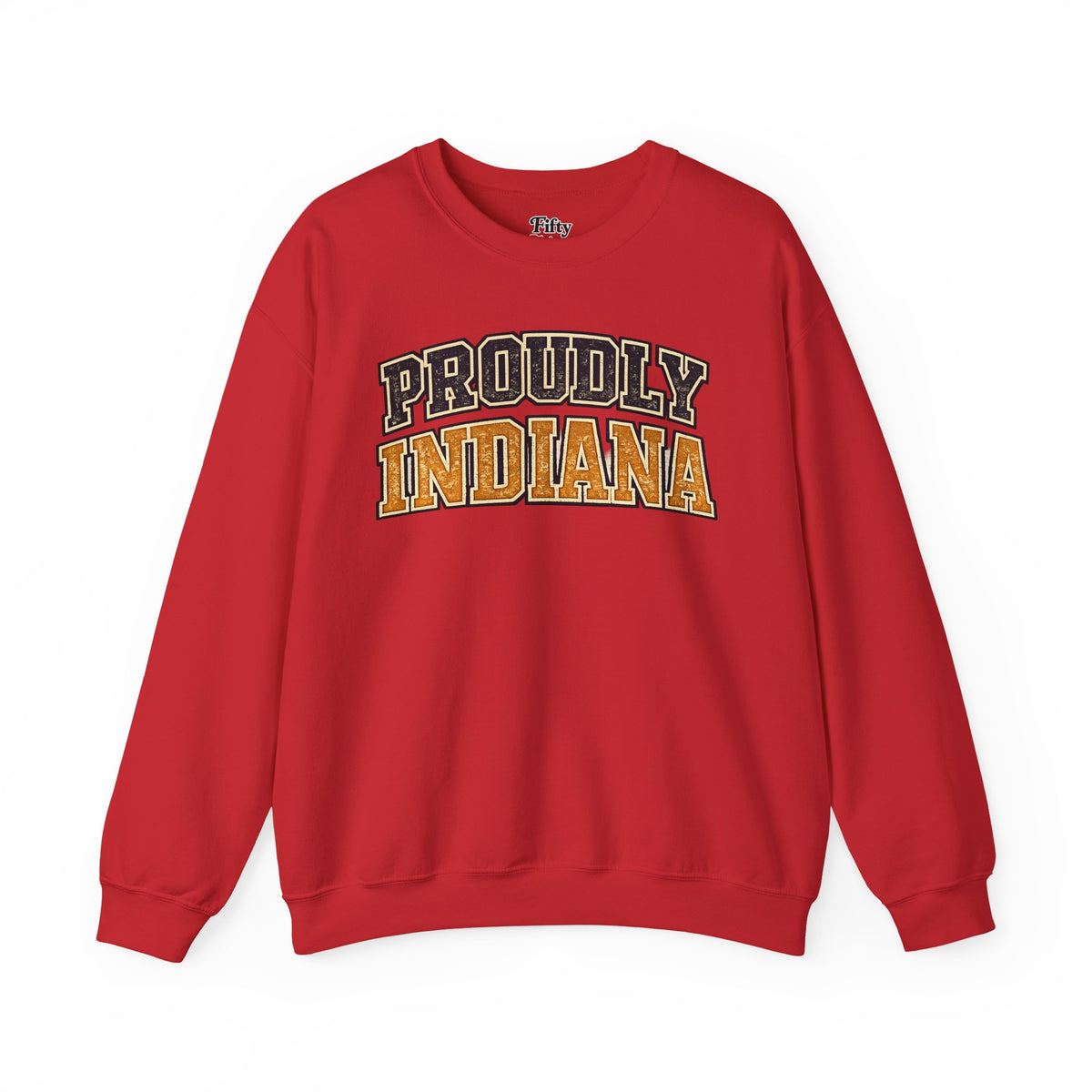 Proudly Indiana Unisex Crewneck Sweatshirt State Name Graphic