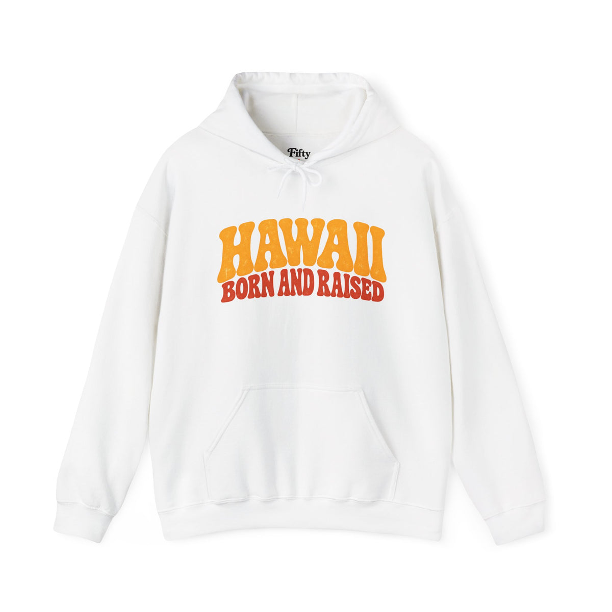 Hawaii Born and Raised Retro 1970s Unisex Hoodie Graphic