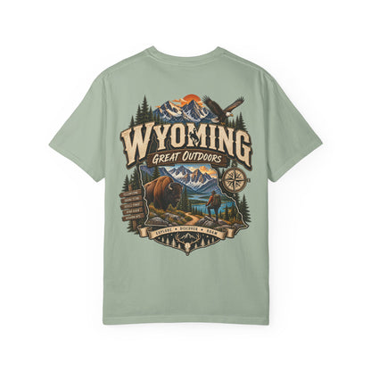 Wyoming Great Outdoors Unisex Comfort Color 1717 Streetwear Graphic Tee