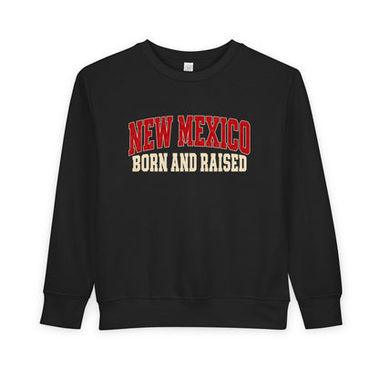 New Mexico Born and Raised Retro Collegiate Unisex Toddler Sweatshirt