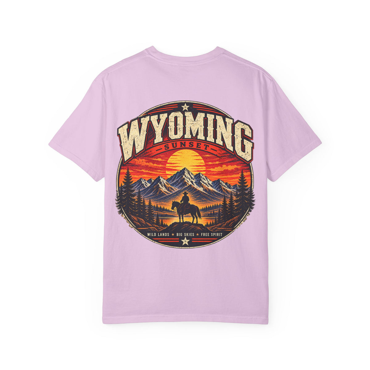 Wyoming Sunset Unisex Comfort Color 1717 Streetwear Graphic Tee