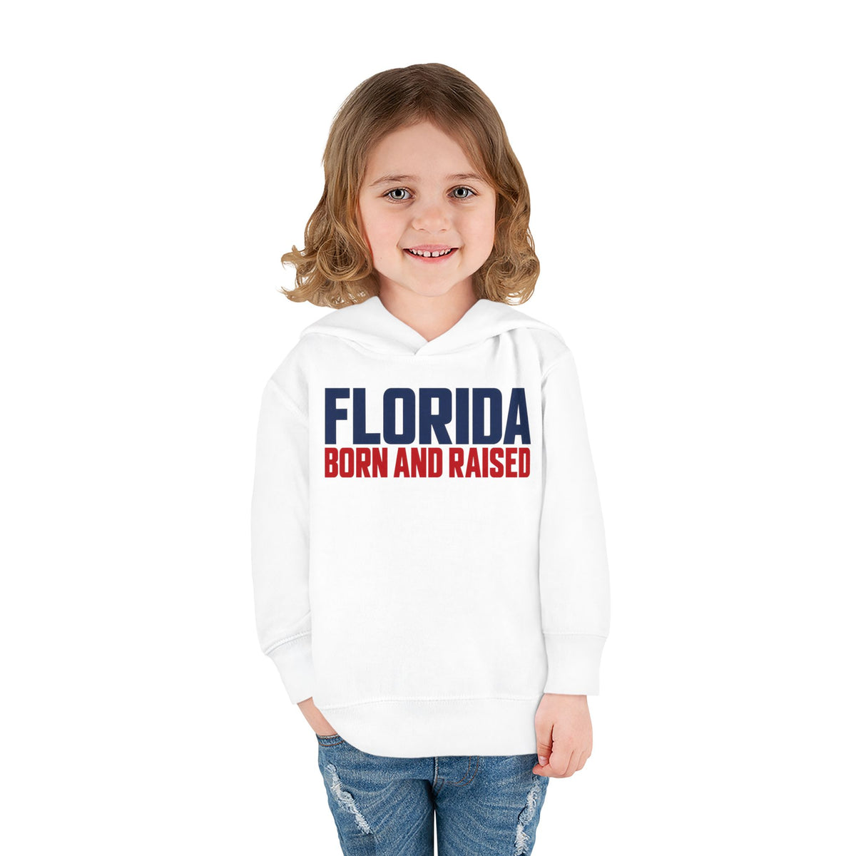 Florida Born and Raised Minimal Luxury Unisex Toddler Pullover Fleece Hoodie