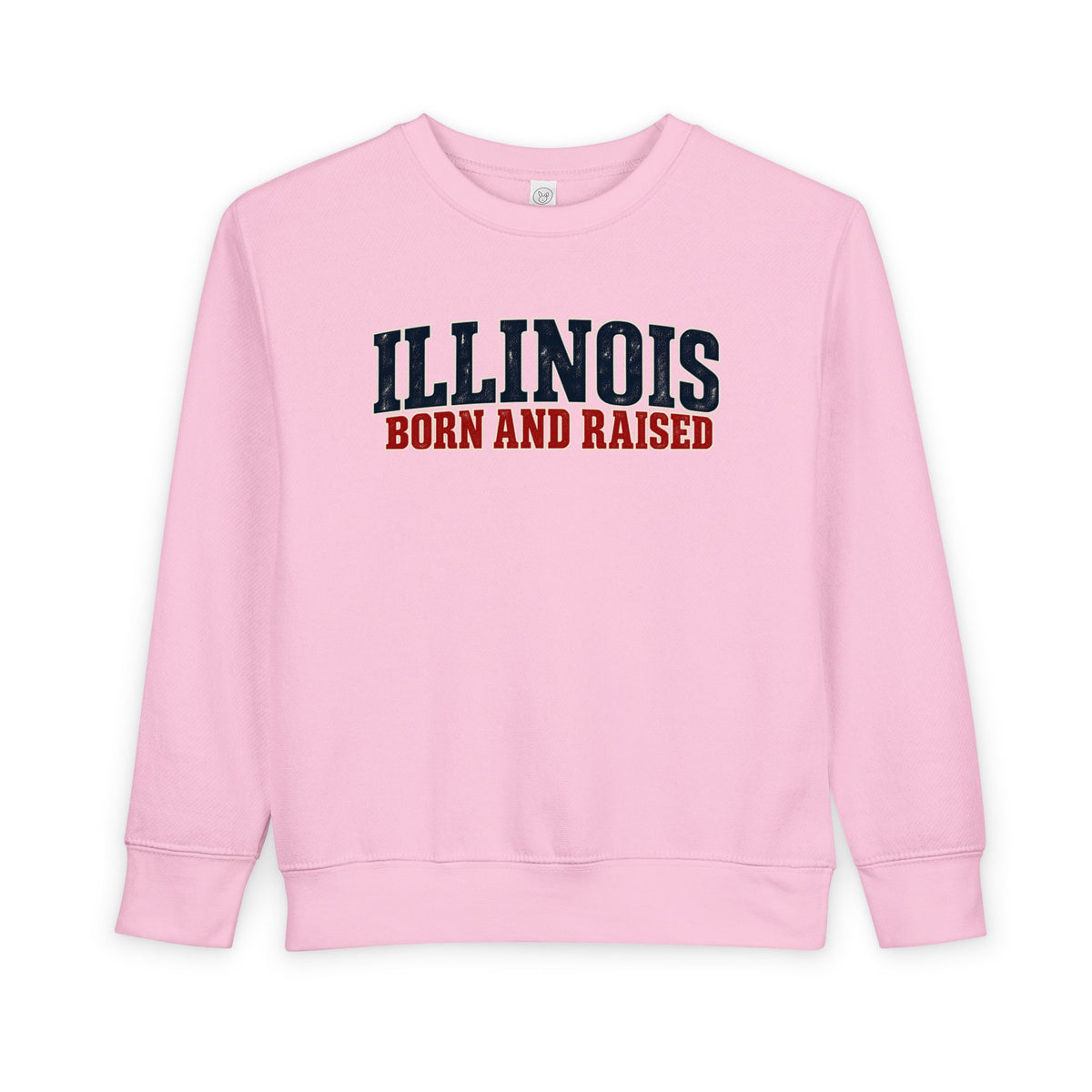 Illinois Born and Raised Midwest Americana Unisex Toddler Sweatshirt