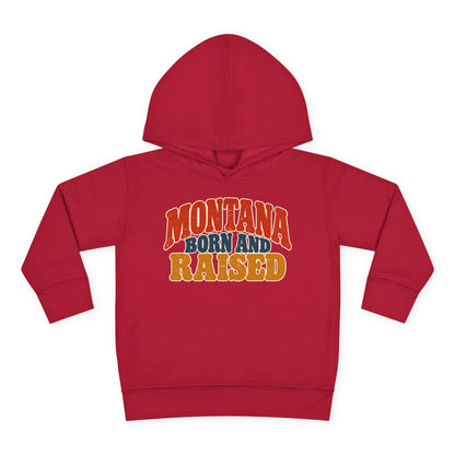 Montana Born and Raised Retro 1970s Unisex Toddler Pullover Fleece Hoodie