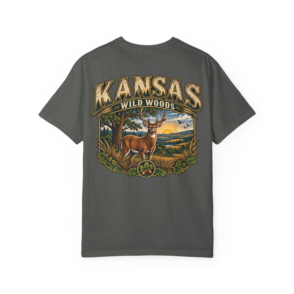 Kansas Wild Woods Unisex Comfort Color 1717 Streetwear Graphic Tee