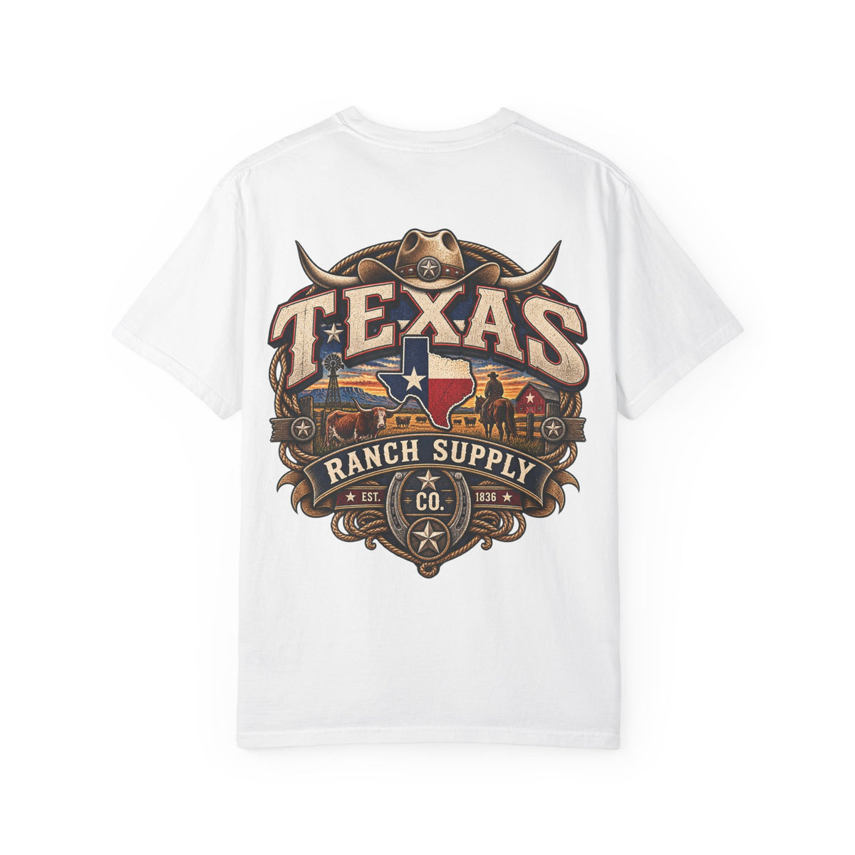 Texas Ranch Supply Co. Unisex Comfort Color 1717 Streetwear Graphic Tee