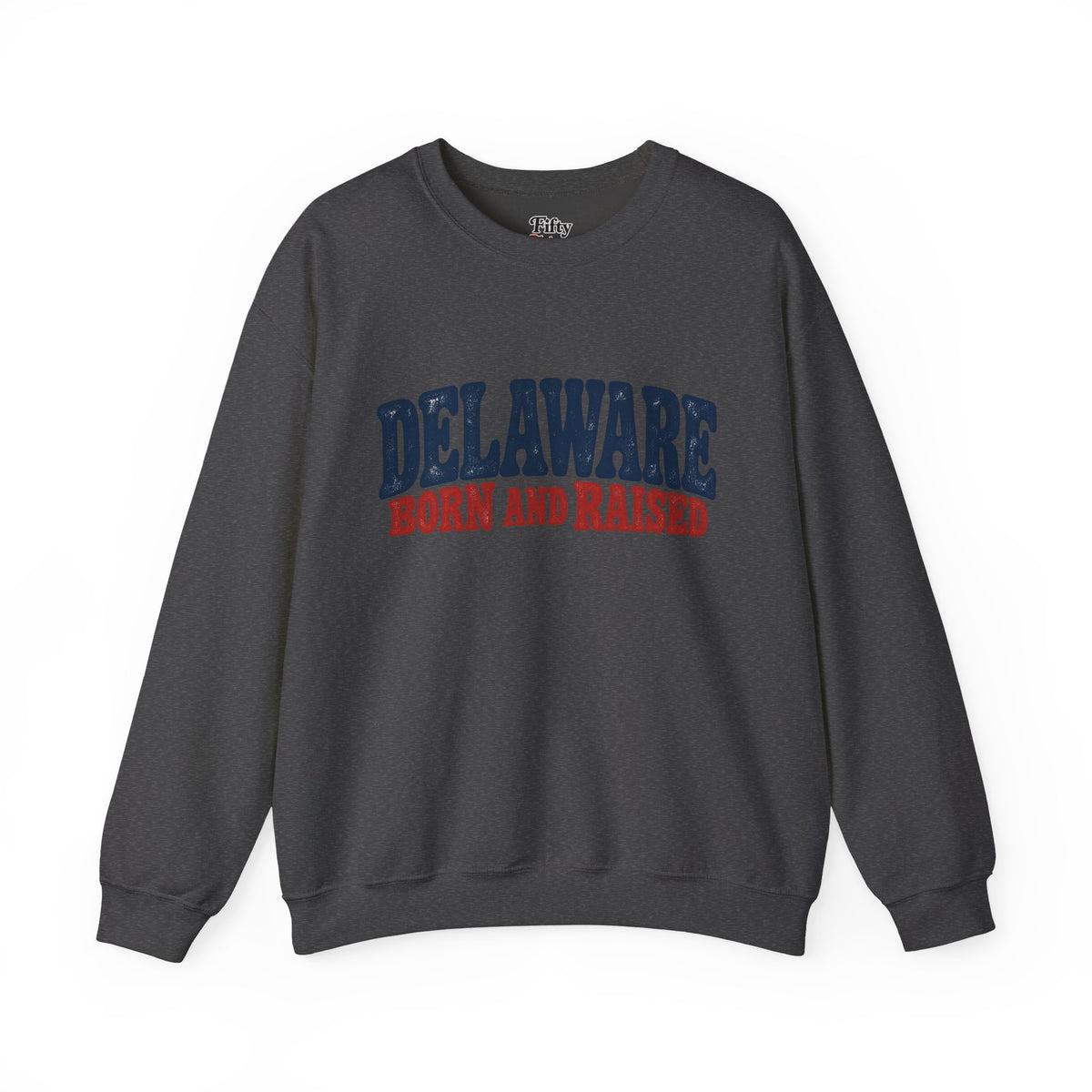 Delaware Born and Raised Retro 1970s Unisex Sweatshirt Graphic