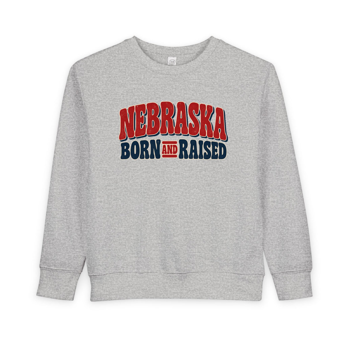 Nebraska Born and Raised Retro 1970s Unisex Toddler Sweatshirt Graphic