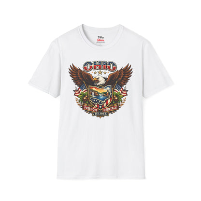 Ohio Americana Eagle Unisex Softstyle T Shirt State Pride Graphic Tee Collections FS03