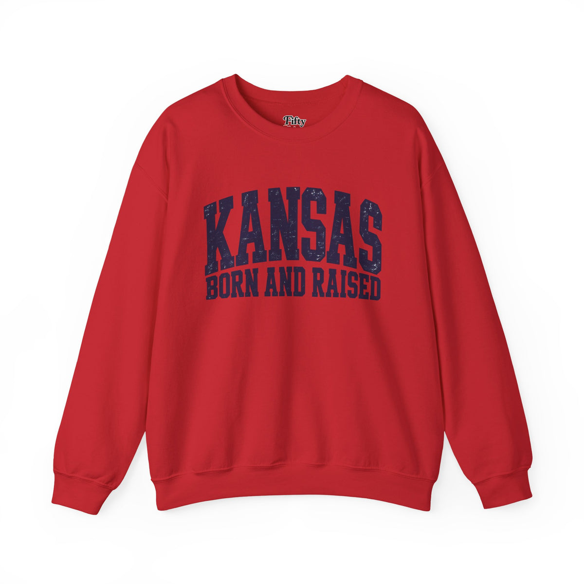 Kansas Born and Raised Bold Athletic Unisex Sweatshirt Graphic