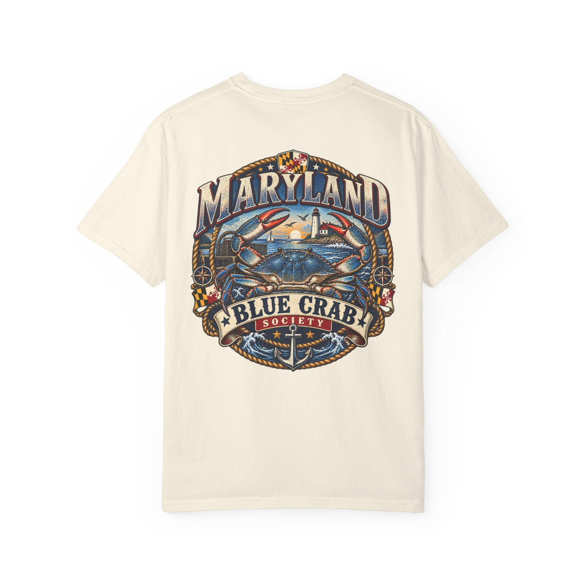 Maryland Blue Crab Society Unisex Comfort Color 1717 Streetwear Graphic Tee