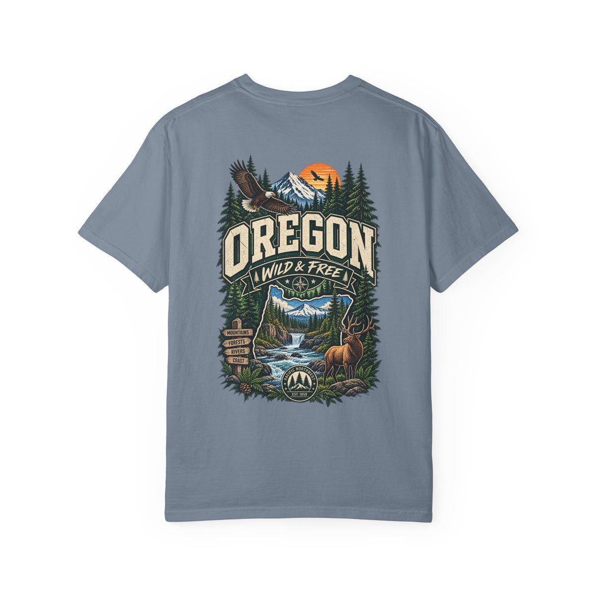 Oregon Wild & Free Unisex Comfort Color 1717 Streetwear Graphic Tee