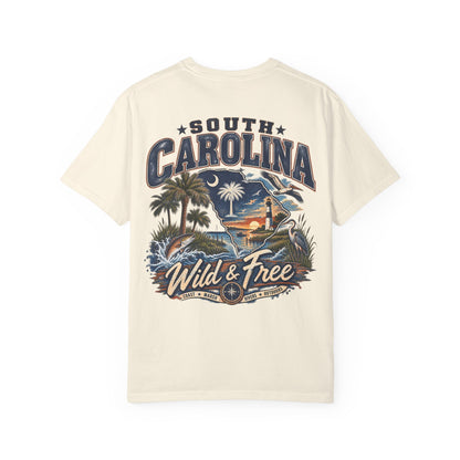 South Carolina Wild & Free Unisex Comfort Color 1717 Streetwear Graphic Tee