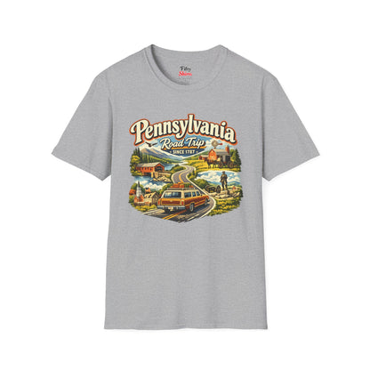 Pennsylvania Road Trip Unisex Softstyle T Shirt State Pride Graphic Tee Collections FS03