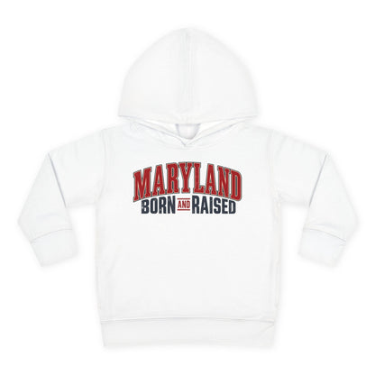 Maryland Born and Raised Timeless Heritage Unisex Toddler Pullover Fleece Hoodie