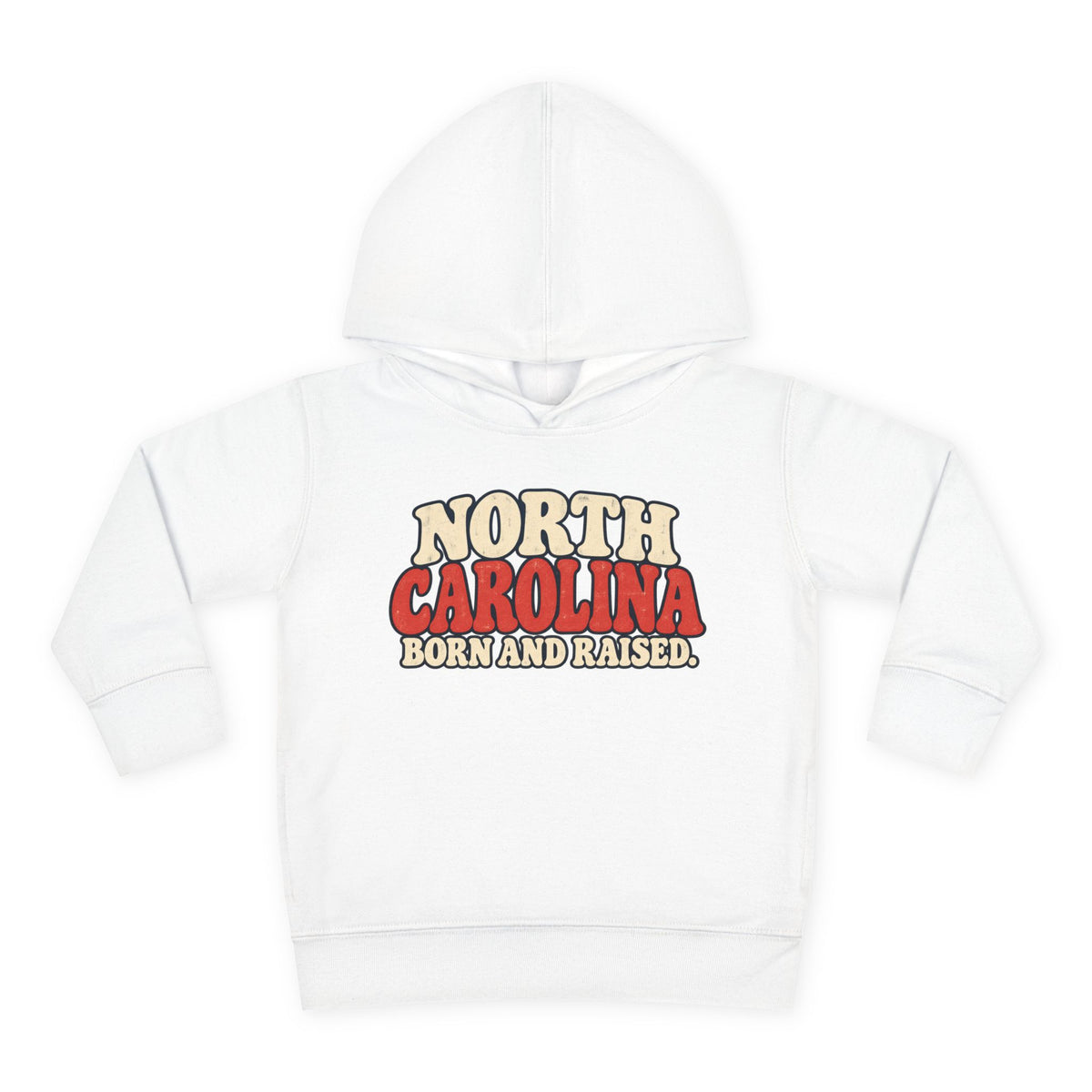 North Carolina Born and Raised Carolina Vintage Unisex Toddler Pullover Fleece Hoodie