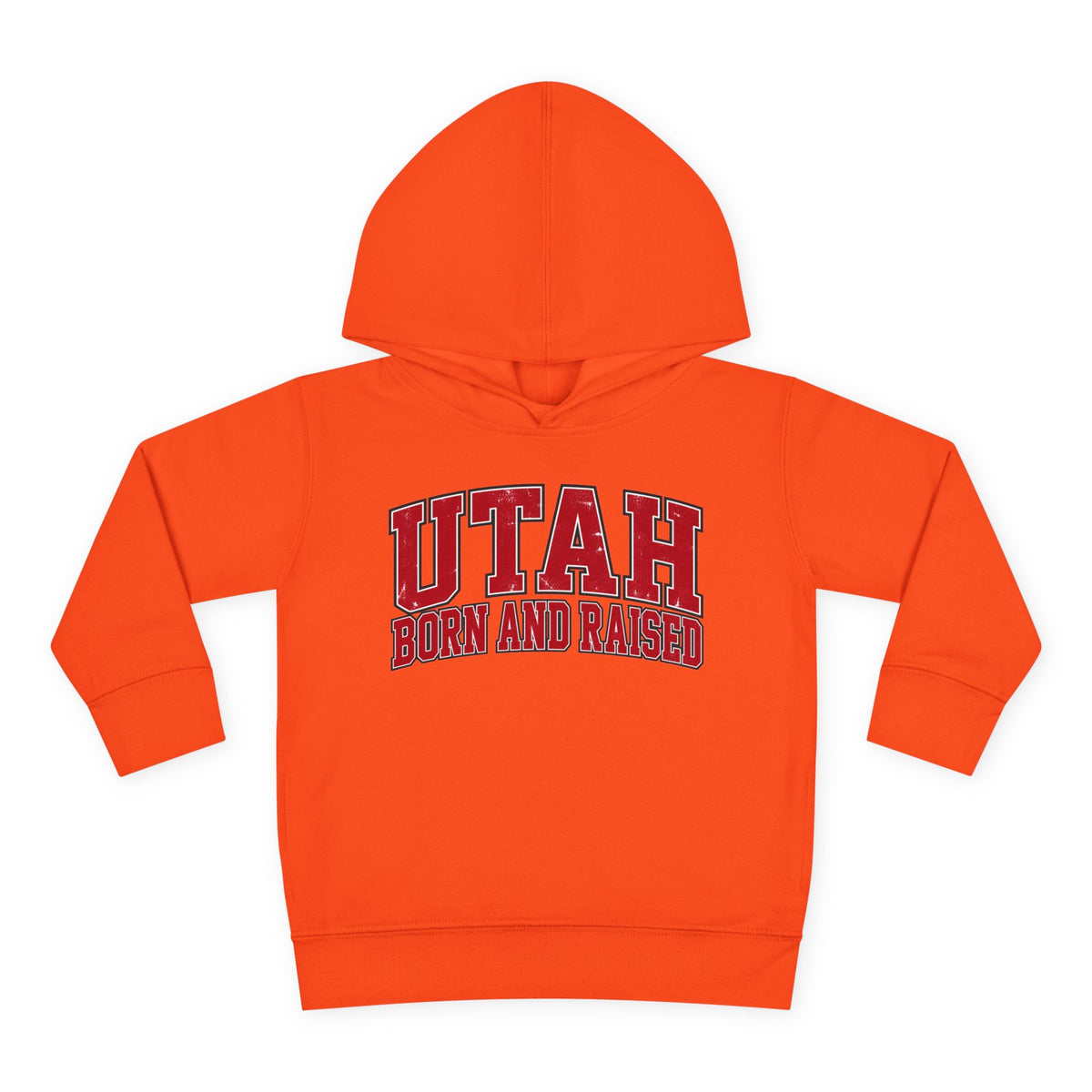 Utah Born and Raised Collegiate Classic Unisex Toddler Pullover Fleece Hoodie