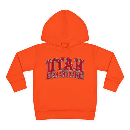 Utah Born and Raised Collegiate Classic Unisex Toddler Pullover Fleece Hoodie
