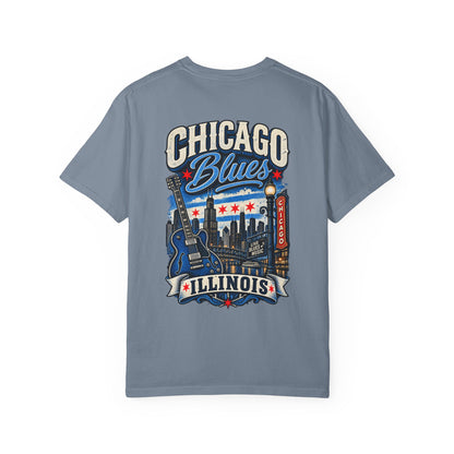 Chicago Illinois Blues Streetwear Unisex Comfort Color 1717 Streetwear Graphic Tee