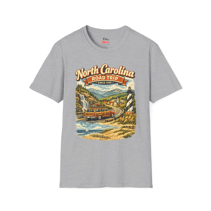 North Carolina Road Trip Unisex Softstyle T Shirt State Pride Graphic Tee Collections FS03
