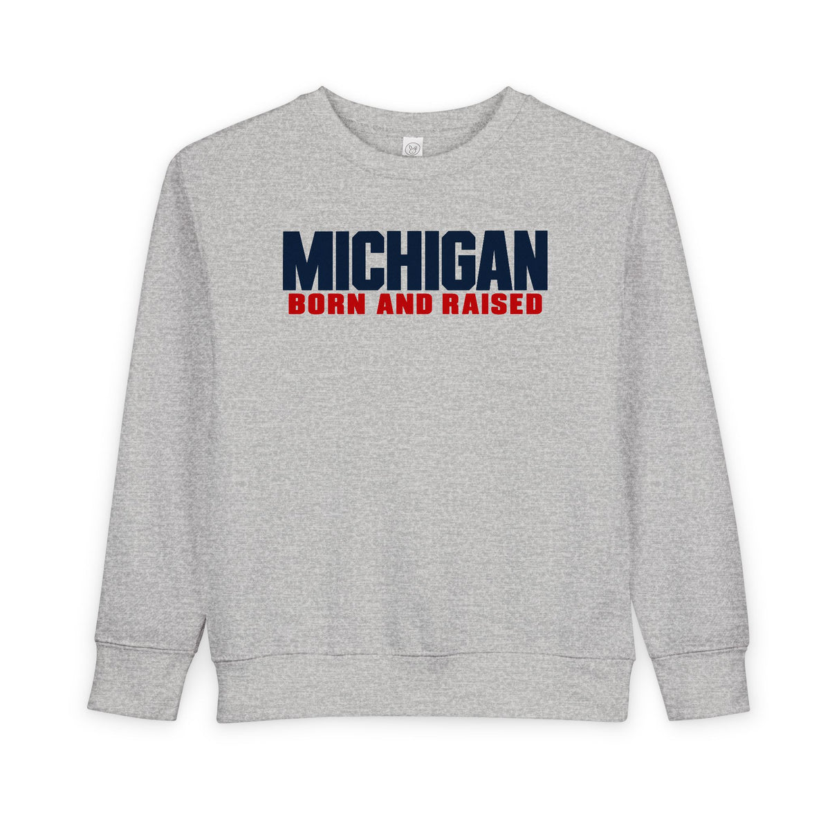 Michigan Born and Raised Minimalist Unisex Toddler Sweatshirt