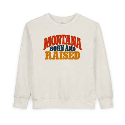 Montana Born and Raised Retro 1970s Unisex Toddler Sweatshirt Graphic