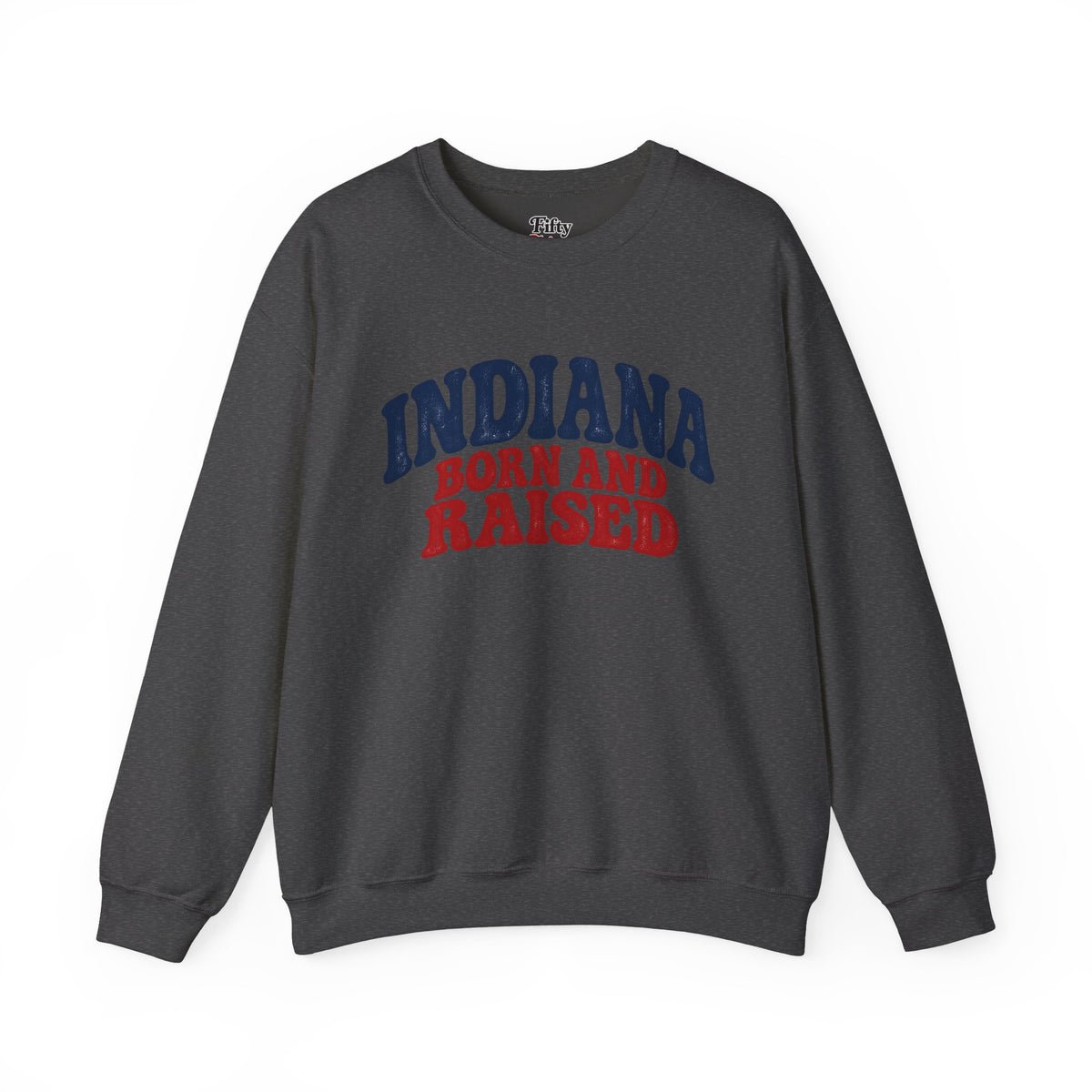 Indiana Born and Raised Retro 1970s Unisex Sweatshirt Graphic