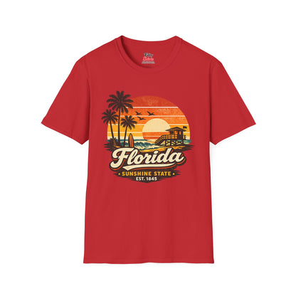 Florida Beach Sunset Unisex Softstyle T Shirt State Pride Graphic Tee Collections FS03
