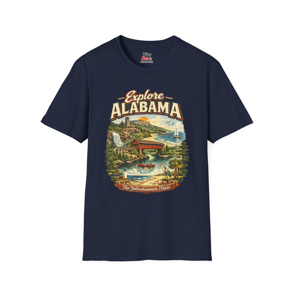 Explore Alabama Unisex Softstyle T Shirt State Pride Graphic Tee Collections FS03