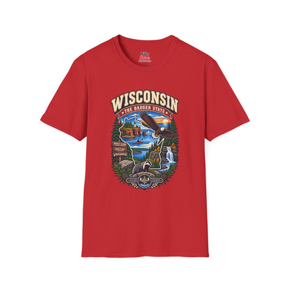 Wisconsin Badger State Adventure Unisex Softstyle T Shirt State Pride Graphic Tee Collections FS03