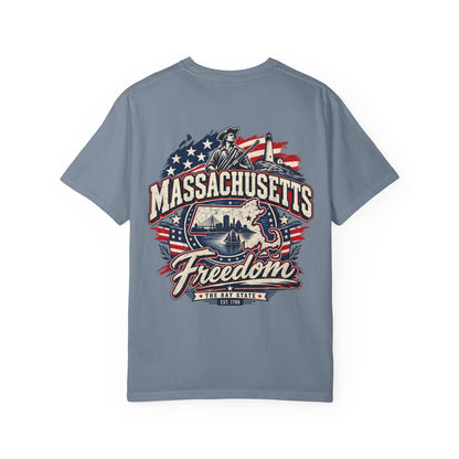 Massachusetts Freedom Unisex Comfort Color 1717 Streetwear Graphic Tee