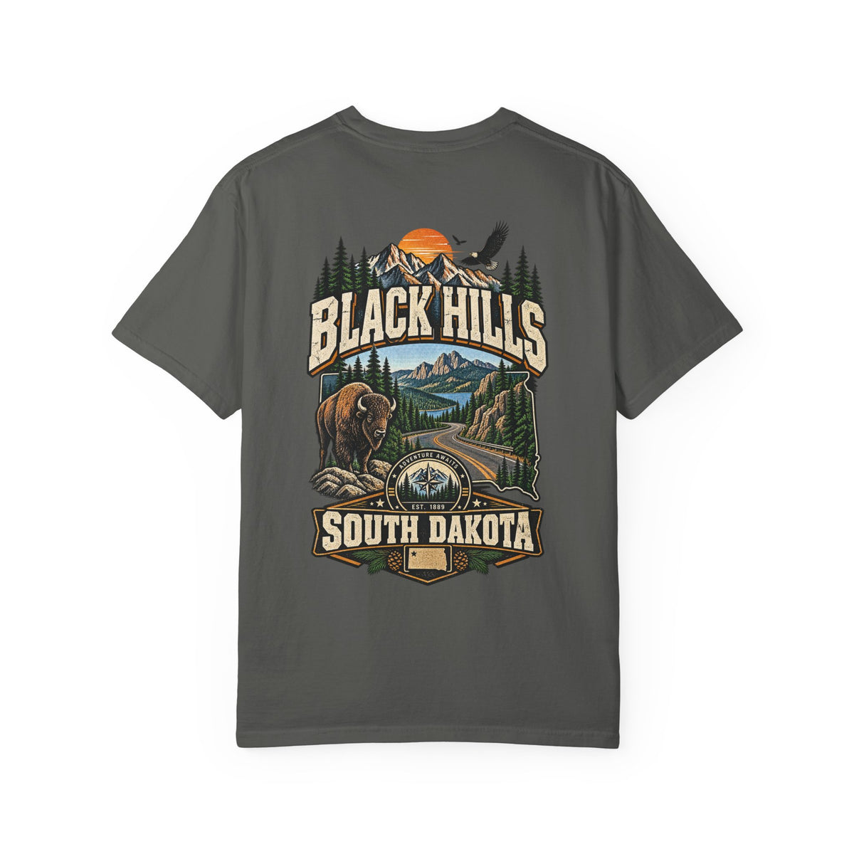 Black Hills South Dakota Unisex Comfort Color 1717 Streetwear Graphic Tee