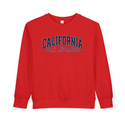 California Born and Raised Vintage Athletic Heritage Unisex Toddler Sweatshirt