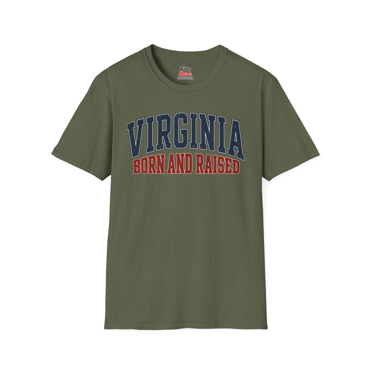 Virginia Born and Raised Unisex Softstyle T Shirt State Name Graphic Tee