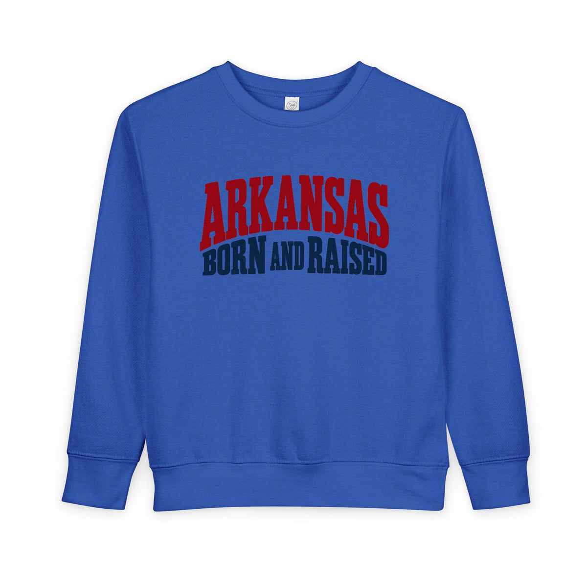 Arkansas Born and Raised Bold Vintage State Pride Unisex Toddler Sweatshirt