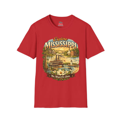Explore Mississippi Unisex Softstyle T Shirt State Pride Graphic Tee Collections FS03
