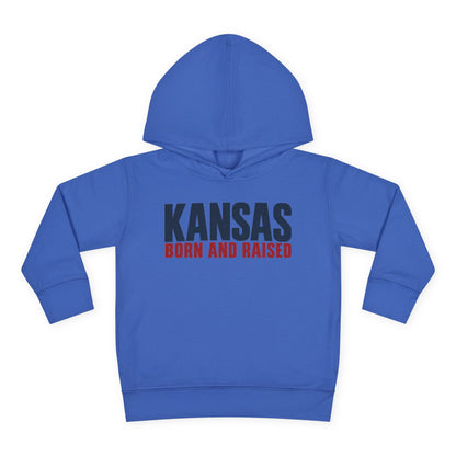 Kansas Born and Raised Modern Heritage Unisex Toddler Pullover Fleece Hoodie