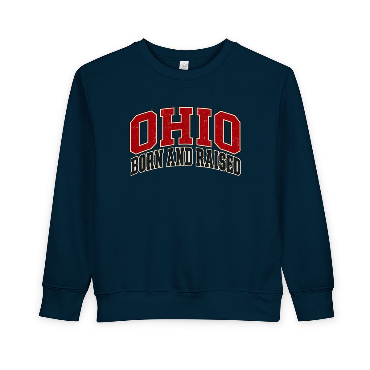 Ohio Born and Raised Old-School Athletic Unisex Toddler Sweatshirt
